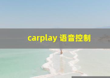 carplay 语音控制